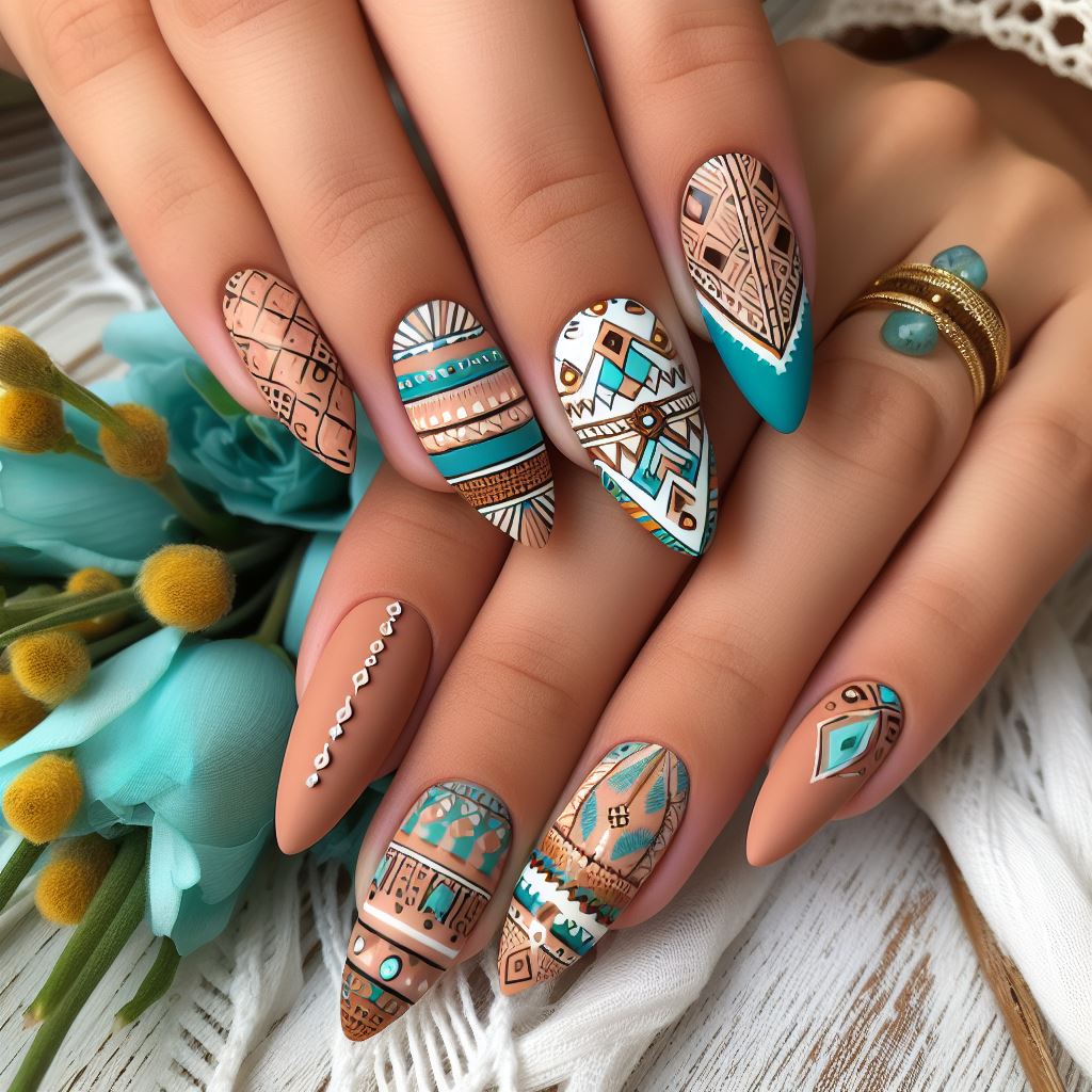 Boho Chic Pattern Nails