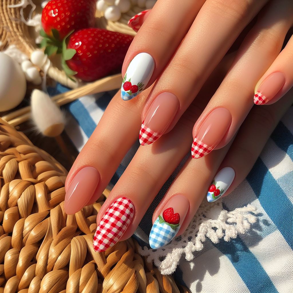 Picnic Plaid Nails