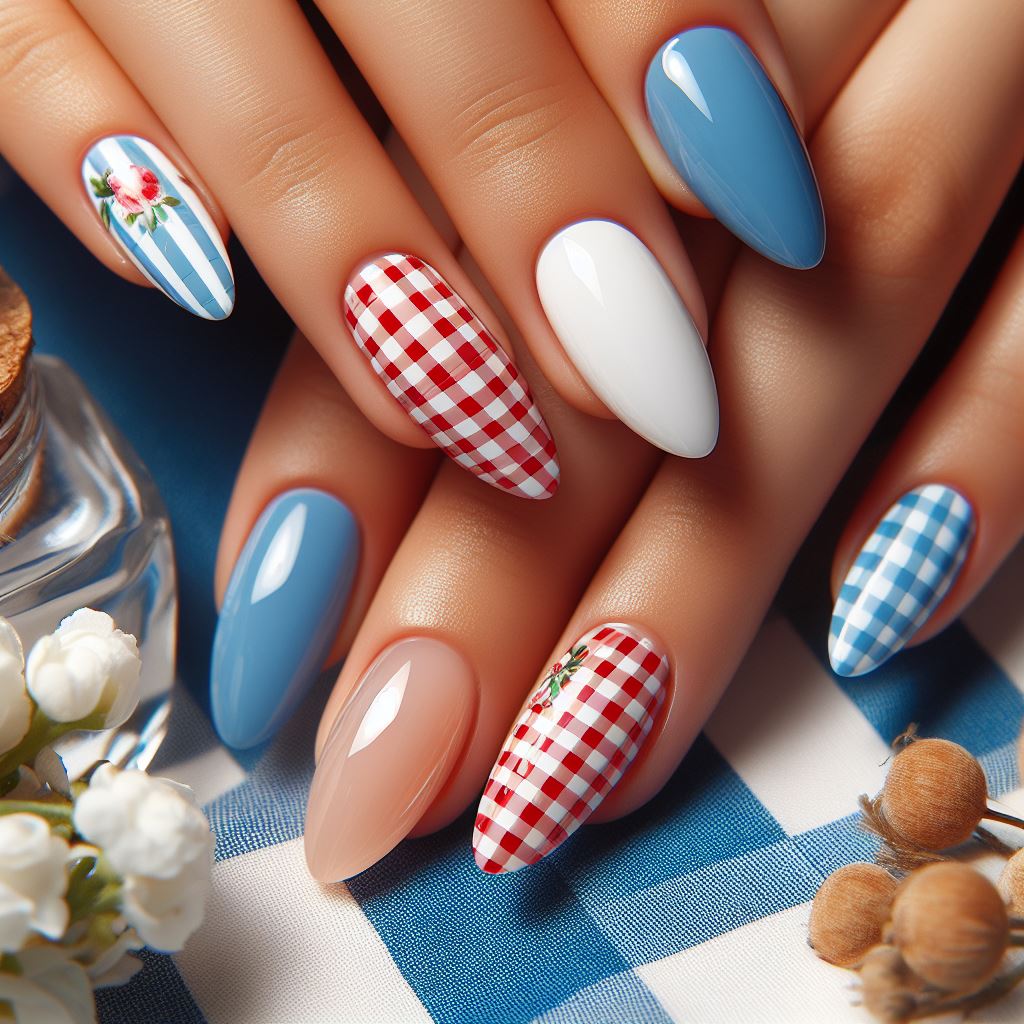 Picnic Plaid Nails