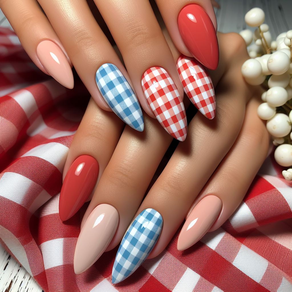 Picnic Plaid Nails