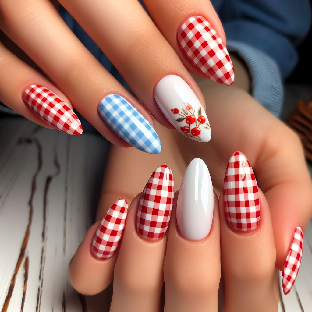 Picnic Plaid Nails