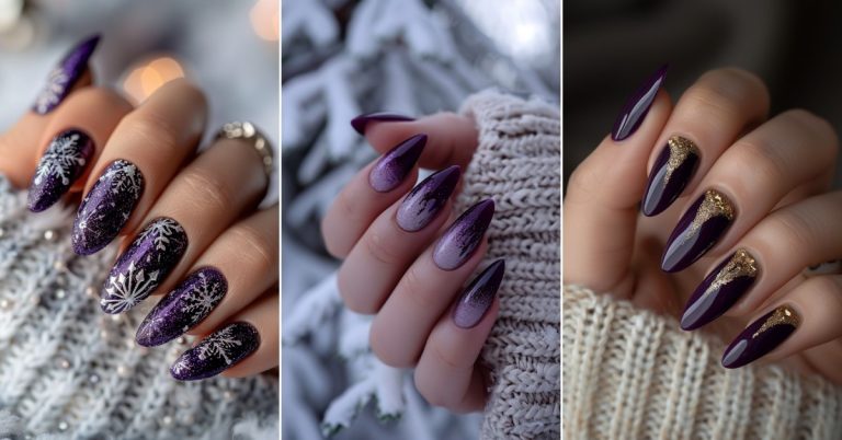 Plum Purple Winter Nails