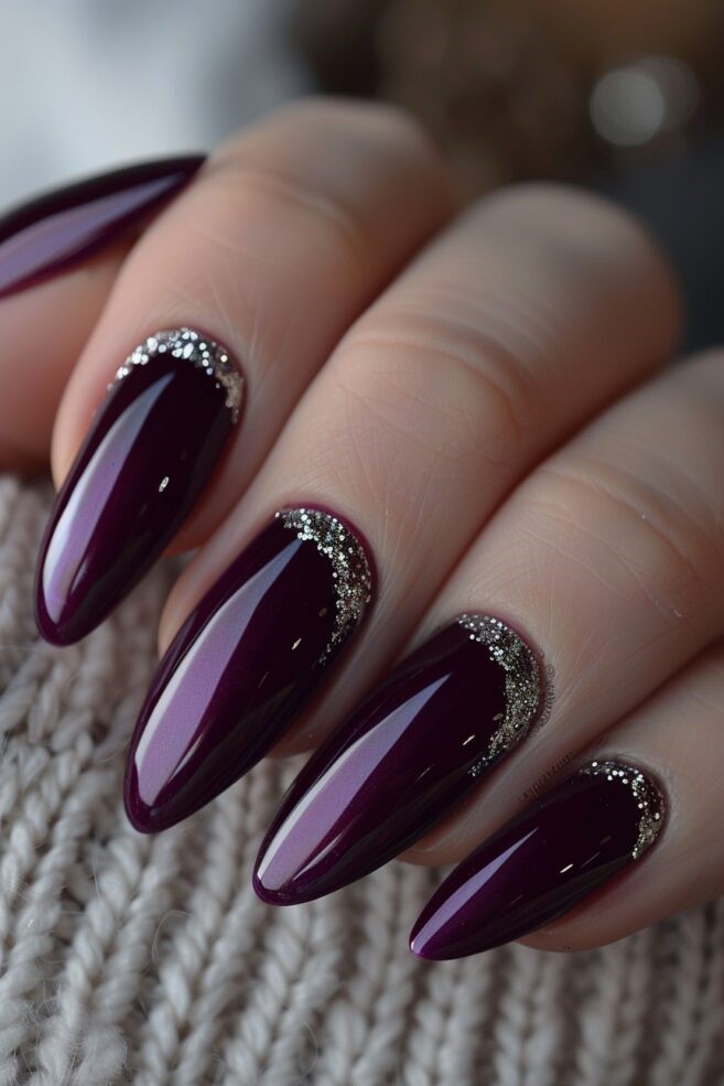 Plum with Gold Glitter Hints