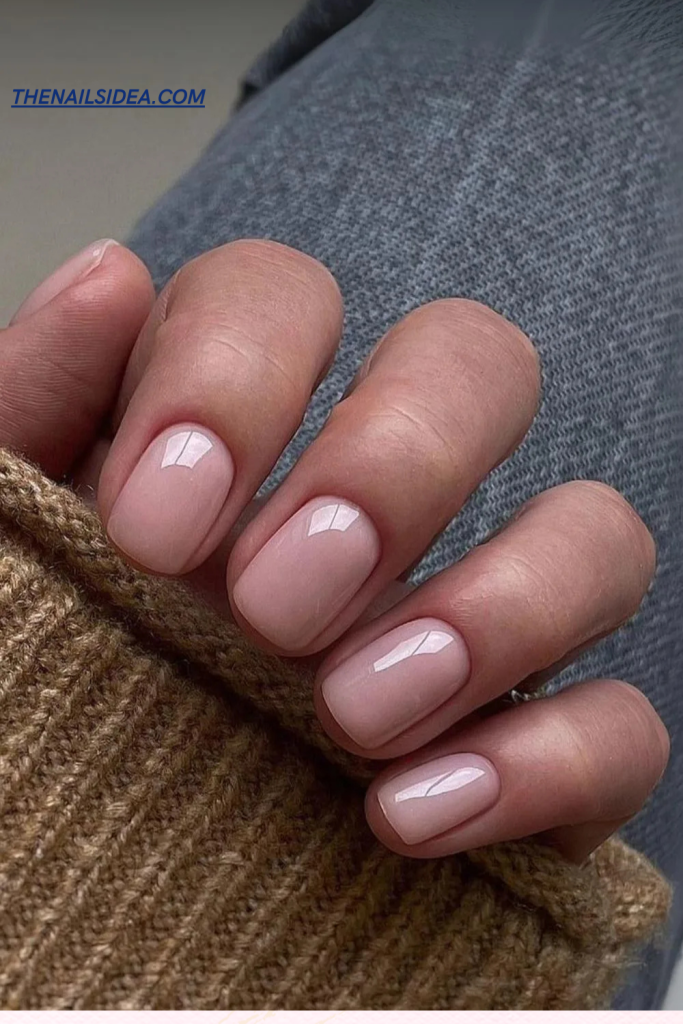 Solid nude pink manicure