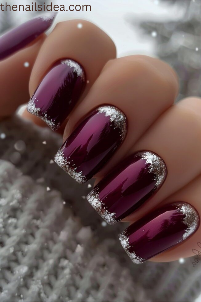 Sparkling Plum with Silver Glitter
