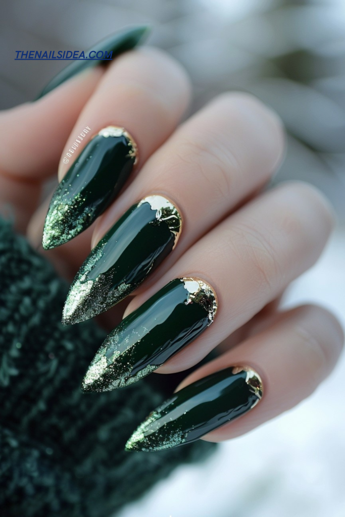 Green Ombre with Glitter
