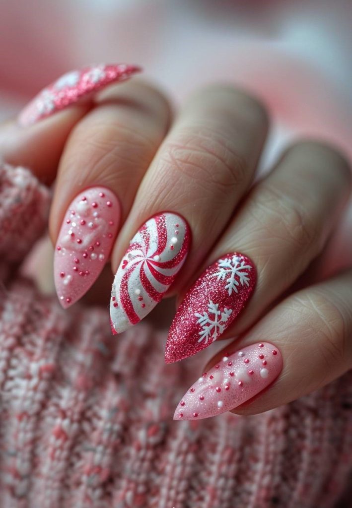  Glittery Pink and White Design
