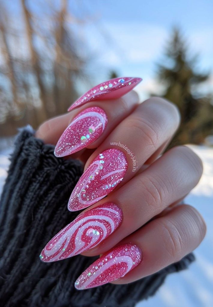 Bright Pink Peppermint Swirls
