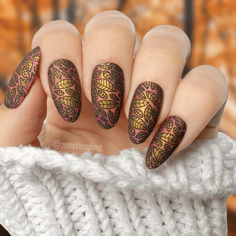 Glowing Fall Leaves Gradient Mani
