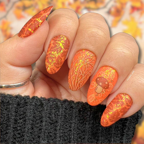 3D Aurora Flakes Fall Leaf Mani
