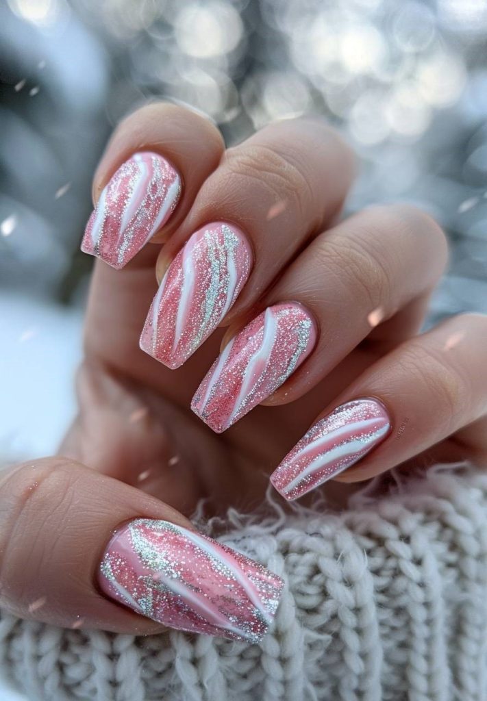 Glittery Pink and White Design