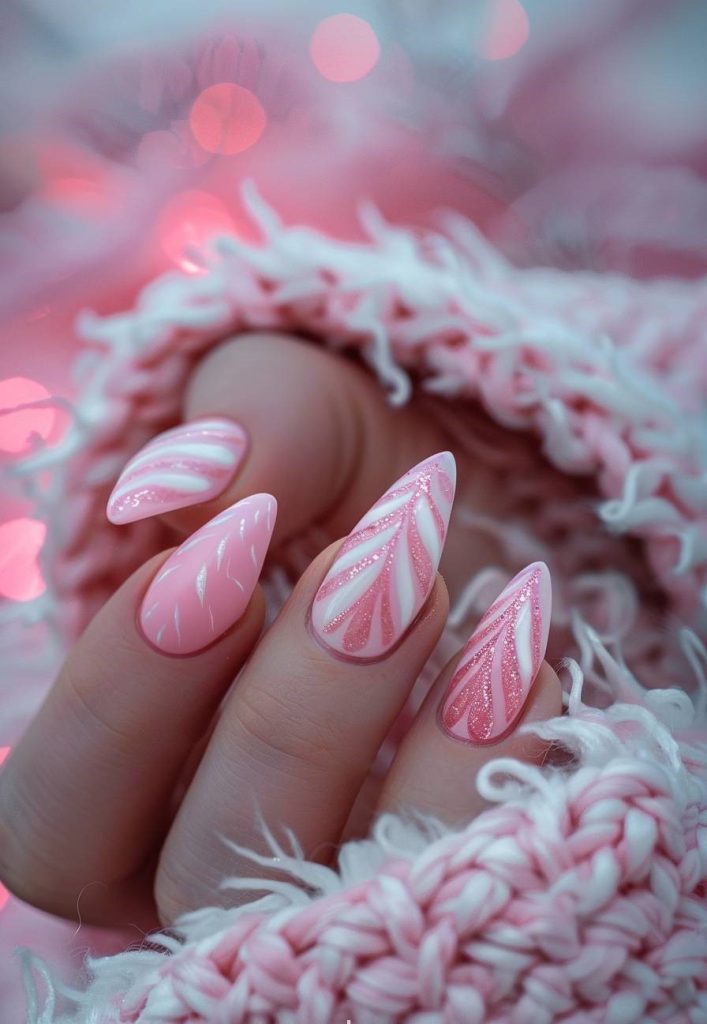 Glossy Pink with Swirl Details
