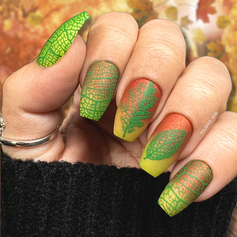 Thermal Gradient Leaf Skeleton Nails
