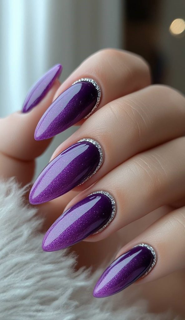 Metallic Purple Nails
