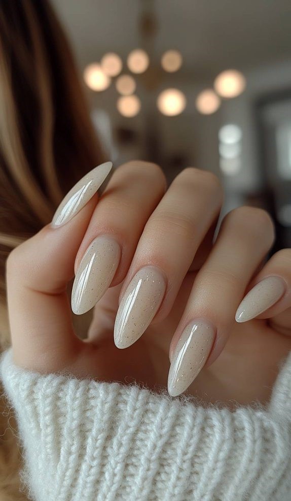 9. Pearlescent Ivory Nails
