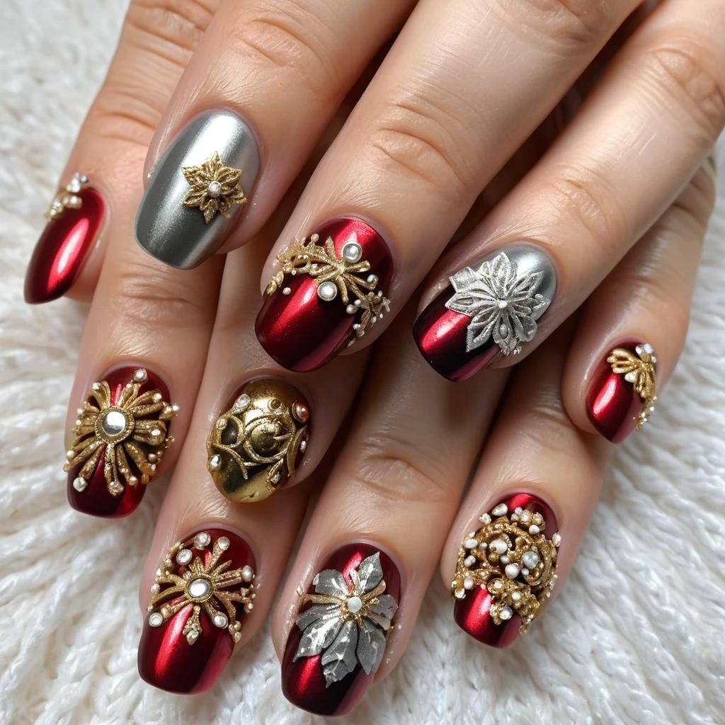 Ornament-Inspired Nails
