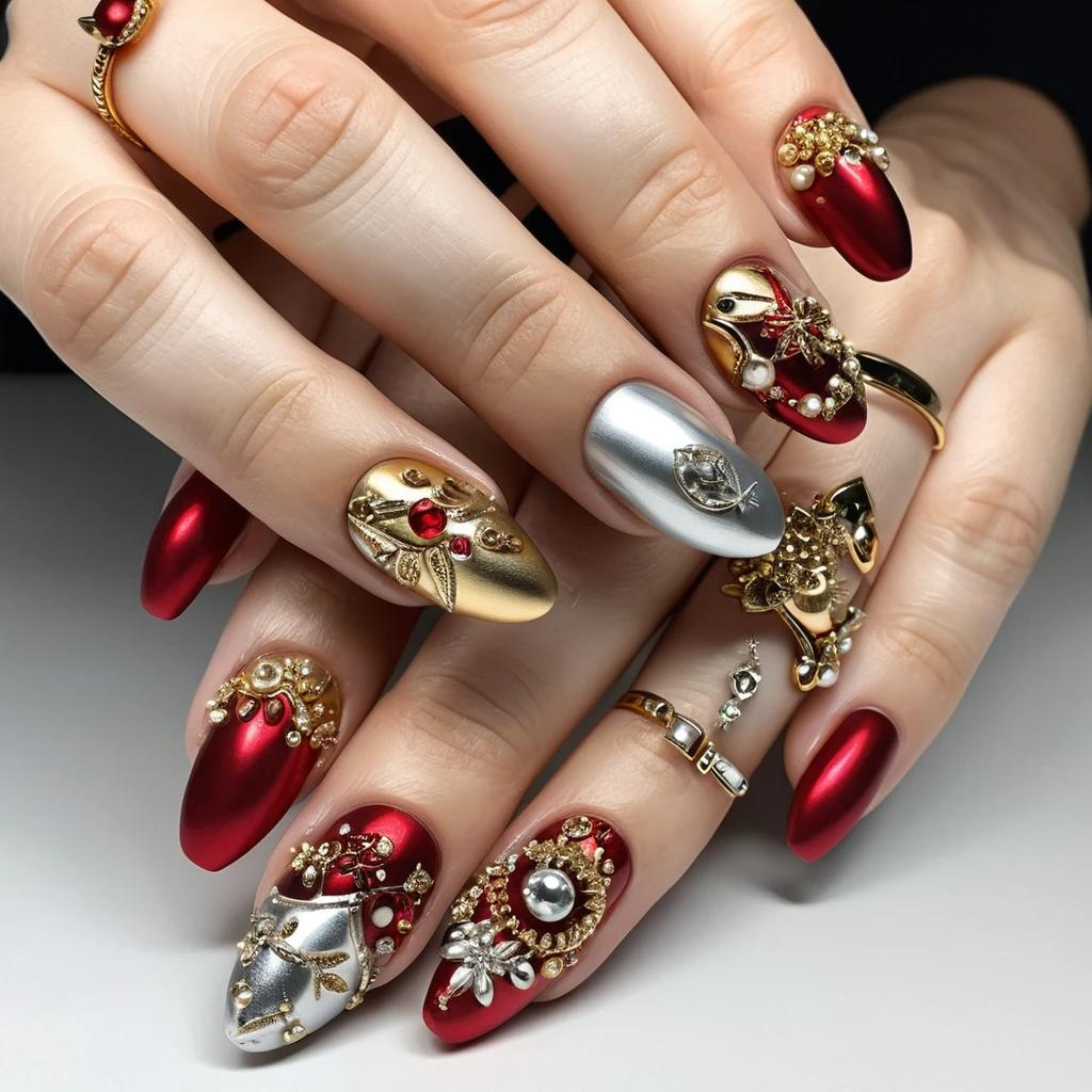 Ornament-Inspired Nails
