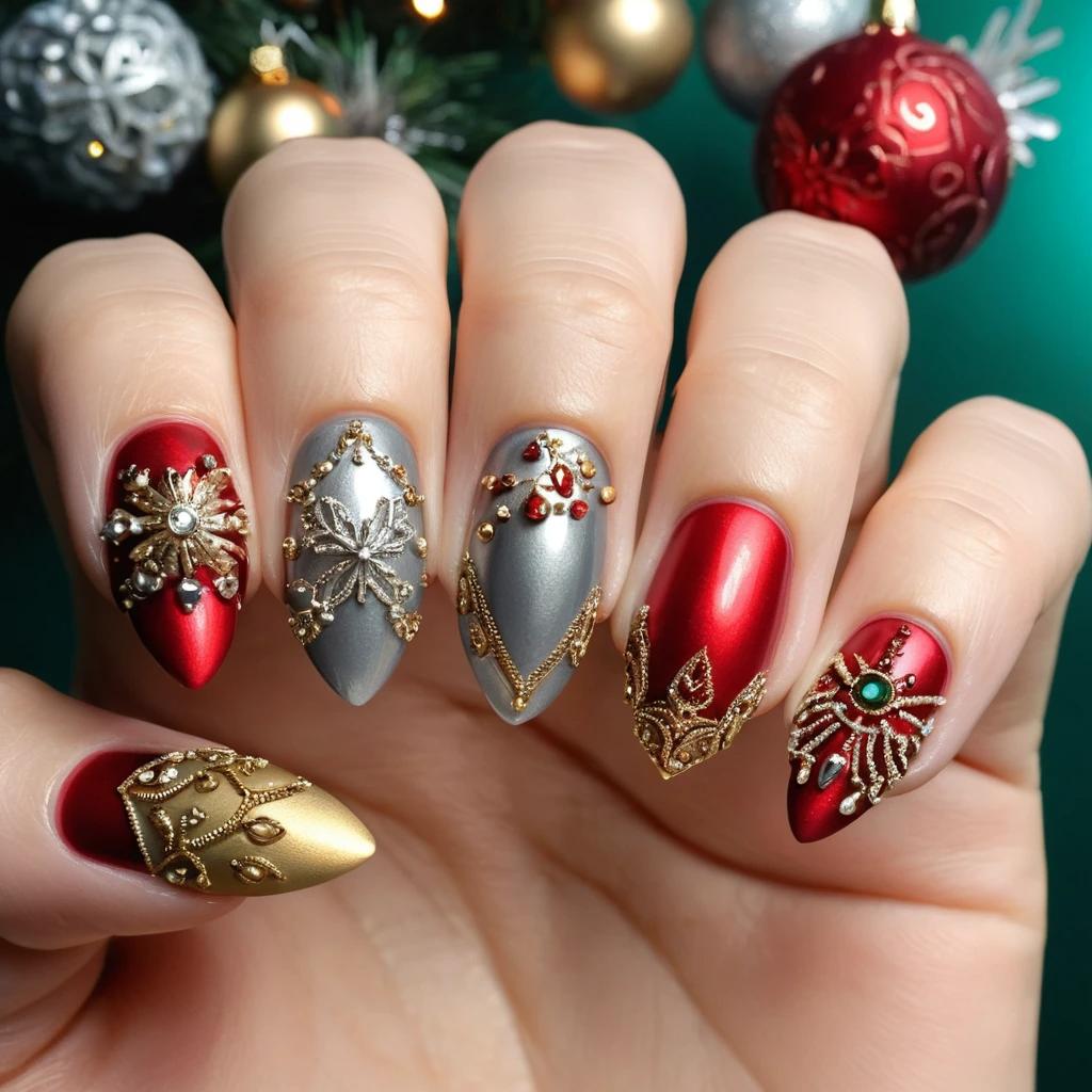 Ornament-Inspired Nails
