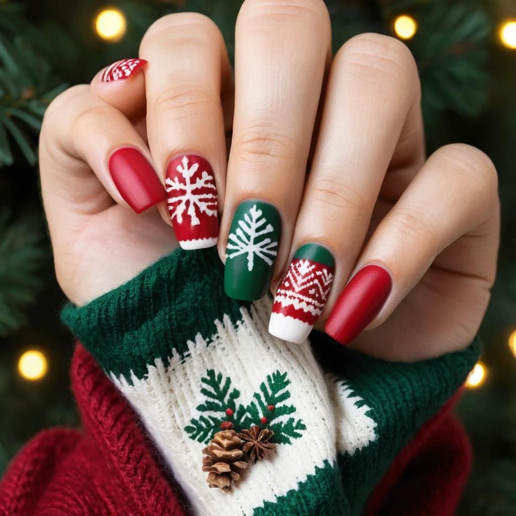 Ugly Sweater Nails
