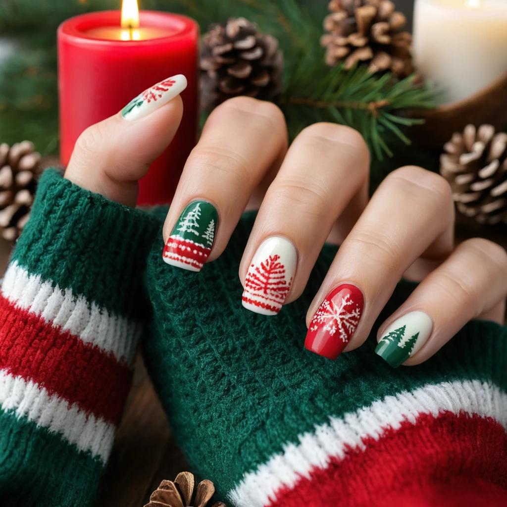 Ugly Sweater Nails
