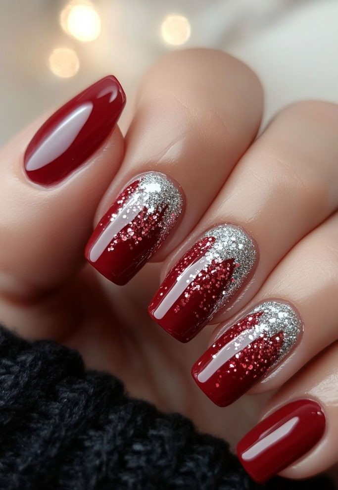 Red and Glitter Accents
