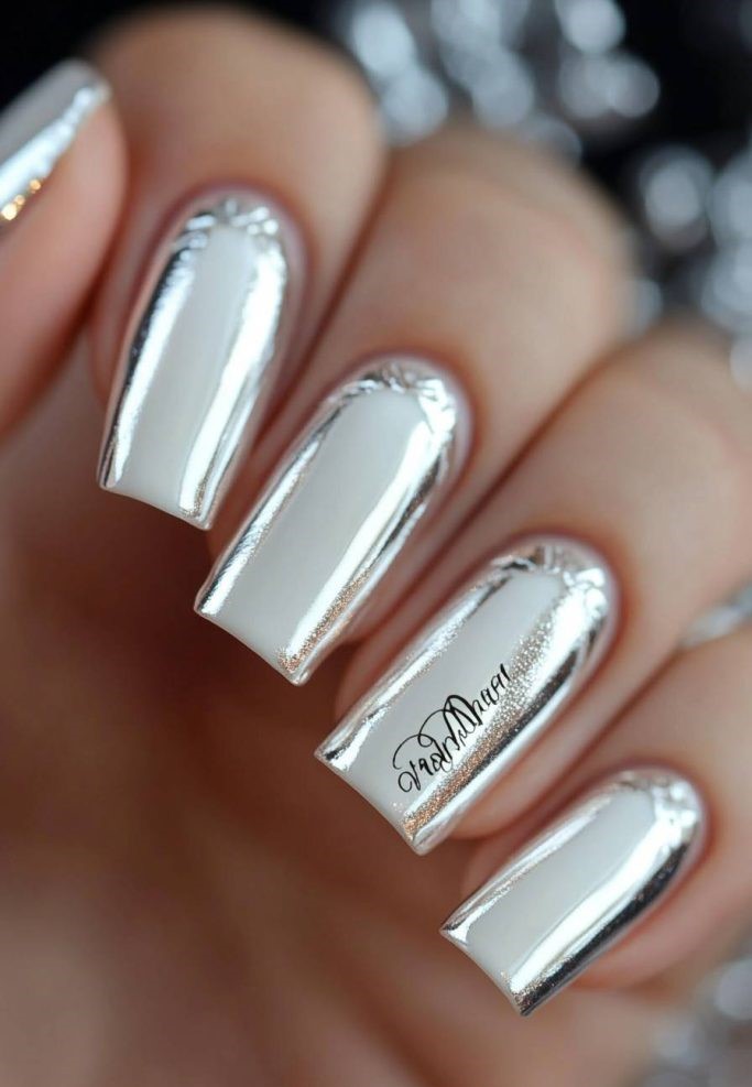 Silver Metallic Nails
