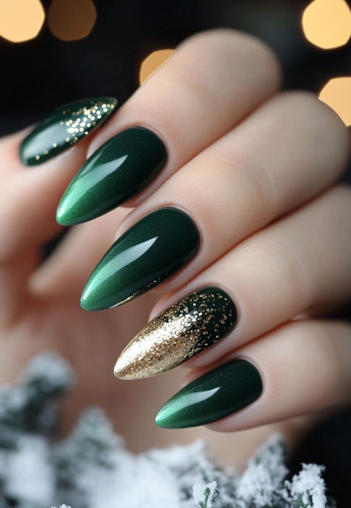 Green Glitter Accent
