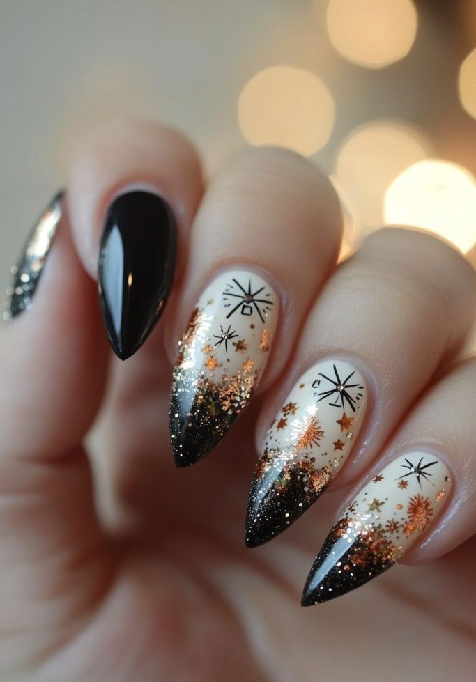 6. Black Glitter Ombre
